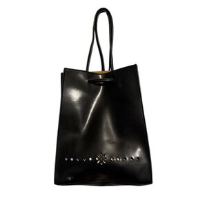 Mondani 3-in-1 Convertible Backpack Shoulder Bag Black Leather Laser Cut Detail